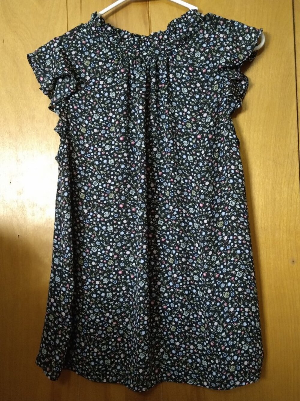 LOFT Sleeveless XS Ruffle Accent Cottagecore Ditsy Floral Keyhole Back Blouse